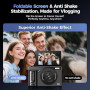 Appareil Photo Numérique 4K Digital: 64MP Appareils Numérique avec Écran Rabattable 180° - Camera pour Vlog avec Carte 32GB - po