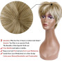 Creamily Perruques blondes courtes pour femme, coupe Pixie avec frange, cheveux synthétiques naturels lisses, perruque courte po