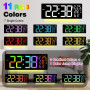 Horloge Murale Numérique LED 16,5'' avec Télécommande, Luminosité Automatique, Heure d'Été, Température, Date, Jour, Double Alar