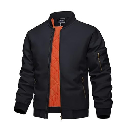 KEFITEVD Hommes Bombardier D'hiver Vestes De Baseball Veste Chaude Cargo Veste Coupe Vent Militaire Manteaux Avec Des Poches De