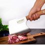 Kitory Feuille de Boucher 16cm, Couteau Hachoir Lourd pour Viande Congelée et Gros Os, Lame Extra-Épaisse 7mm Forgé, Acier 7Cr18