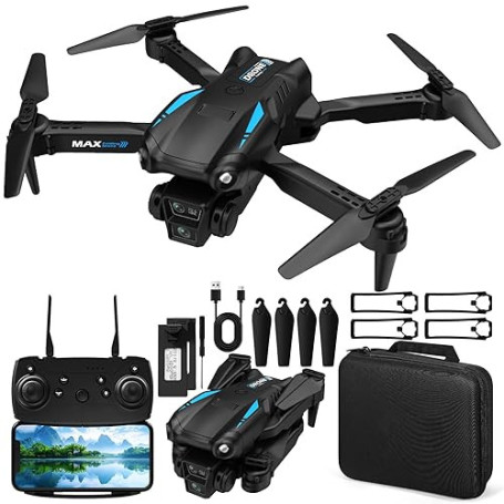 NXPZ Drone avec Caméra 4K HD, Drone Pliable Pour Enfants, Vrille 3D, Décollage/Atterrissage À Un Bouton, Mode Sans Tête, Maintie