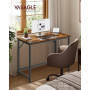 VASAGLE Bureau d'Ordinateur, Table, 50 x 100 x 76 cm, pour Bureau, Chambre, Salon, Cadre en Métal, Marron Rustique et Noir d'Enc