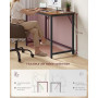 VASAGLE Bureau d'Ordinateur, Table, 50 x 100 x 76 cm, pour Bureau, Chambre, Salon, Cadre en Métal, Marron Rustique et Noir d'Enc