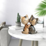 LunarCharm Sculpture en Bois d'un Couple de Chats – Décoration de Bureau en 2D Plate avec câlin, décoration pour Maison et Burea