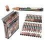 TOOLI-ART Pro Color Series Lot de 22 marqueurs de peinture acrylique, moyens, 3 mm, pour roche, verre, tasses, bois, métal, plas