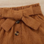 Geagodelia Ensemble de Vêtements Bébé Fille Enfant 2PCS Jupe à Boutons et Haut Pull Manches Longues en Tricot Côtelé à Volants T