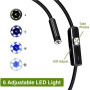 Caméra endoscopique Industrielle HD 6 LED - Endoscope B Flexible - Type C - 3 en 1 - pour Ordinateur Portable - Étanche - Noir -