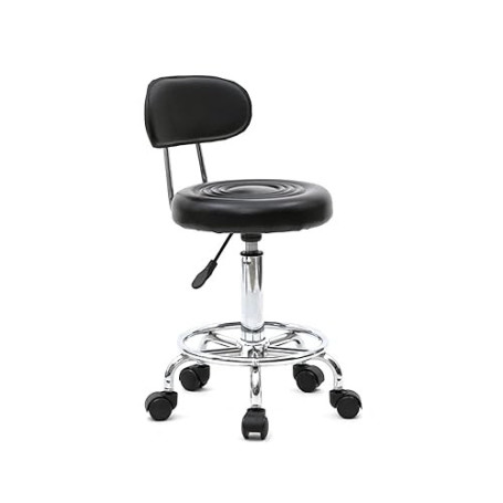 Alightup Tabouret de Bureau avec Dossier, Tabouret à roulettes Rotation à 360°Hauteur Réglable 47-61,5 cm, pour Salon de Massage