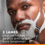 Gillette Rasoir Homme Fusion 5 Power, avec 1 Cartouche, Noir – Manche Réutilisable, Tête de Rechange à 5 Lames en Acier Inoxydab
