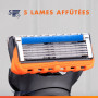 Gillette Rasoir Homme Fusion 5 Power, avec 1 Cartouche, Noir – Manche Réutilisable, Tête de Rechange à 5 Lames en Acier Inoxydab