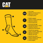 Caterpillar 4 Paires Chaussettes Longues Travail Hommes - Renforcées Talon et Pointe - Coton