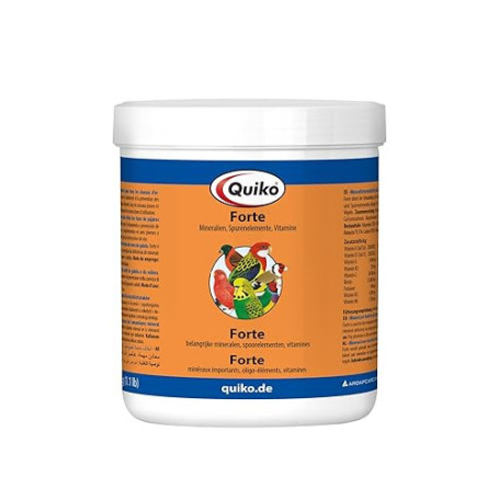 Quiko Forte 500g - Minéraux, Oligo-éléments et vitamines Essentiels pour Oiseaux d'ornement & Pigeons Voyageurs