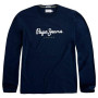Pepe Jeans Homme Eggo T-Shirt Coupe Slim Manches Longues Bleu