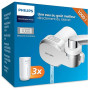 Philips Water Filtre à eau MICROFILTRATION avec affichage numérique, 3 cartouches, filtre SÉDIMENTS, CHLORE et autres impuretés,