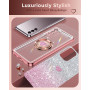 XYZ Coque pour Samsung Galaxy A54 5G Con Cordon, Mignonne et Luxueuse, Double Anneau Motif Cœur d'amour pour Femmes et Filles, P