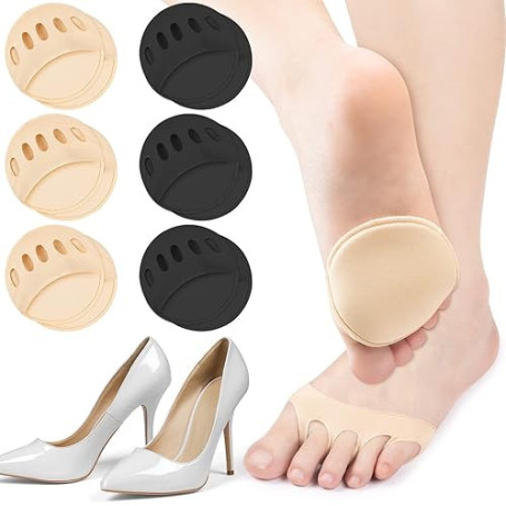 Kiiwah 6 Paires Coussinets Metatarsiens, Coussinets d Avant-Pied en Tissu Nid d'Abeille Respirant pour Femme Talon Haut, Soulage