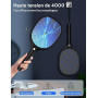 YISSVIC Raquette Electrique Insectes, 4000 V Raquette Anti Moustique Electrique Tapette à Mouches Rechargeable avec Lumière LED