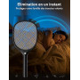 YISSVIC Raquette Electrique Insectes, 4000 V Raquette Anti Moustique Electrique Tapette à Mouches Rechargeable avec Lumière LED