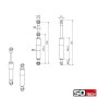 2 pièces Amortisseurs à gaz 320 N Ressorts de compression Pièce de rechange pour KESSEBÖHMER de SOTECH