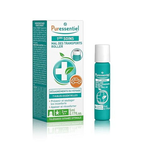 Puressentiel – Premiers soins - Roller Mal des Transports aux 7 Huiles Essentielles - Aide à prévenir et lutter contre les désag