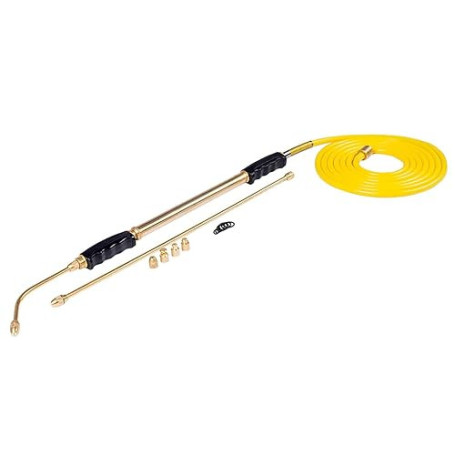 Multirex pulvérisateur Manuel Haute portée 10 m, sans électricité, Aspiration Externe, Tuyau 4 m, Lance 60 cm, 7 Buses, Laiton e