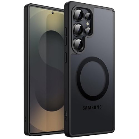 JETech Coque Magnétique pour Samsung Galaxy S25 Ultra 5G, Compatible avec MagSafe, Étui Housse Antichoc à Dos Translucide Mat (N