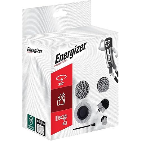 Energizer - Set Brosse Nettoyage Perceuse 6PCS Brosse Perceuse Voiture, Nettoyage, Jantes, Carrelage Tapis, Baignoire, Cuisine,