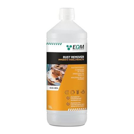 EQM - ECO-804 - Dissolvant de Rouille - 1L - Enlève Complètement la Corrosion - Redonne au Métal sa Couleur d’Origine - Effet Im
