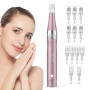 PELCAS Microneedling pour Visage, Stylo Beauté Microneedling avec 12 Cartouches & 3 Vitesses - Soin Visage/Cou/Contour des Yeux,