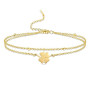 VASSAGO Bracelet trèfle à quatre feuilles en acier inoxydable pour femme - Bracelet porte-bonheur en forme de trèfle à quatre fe