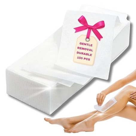 LALILL Bande de Cire Epilation 100 Pièces - Visage, Corps et Maillot - Bandes Non Tissées résistantes pour Cire Chaude, Épilatio