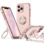 XYZ Coque pour iPhone 11 Pro Max, avec Double Anneau de Support Cœur, avec Lanière pour Filles et Femmes, Coque de Protection de
