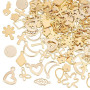 UNICRAFTALE Environ 120pcs 20 Styles Ensemble de Breloques Acier Inoxydable Croix d'Or Trèfle Coeur Pendentif Lune Étoile Fleur