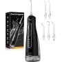 Jet Dentaire Hydropulseur Portable, Hydropulseurs et Irrigateurs 5 Modes 20 Niveaux & 3 Intensités, Réservoir 300ml à Fond Détac