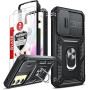 LeYi Coque pour Samsung A35 5G avec Anneau Support, Full Protection de la Caméra en PC Dur Anti-Chut Renforcée Armor Heavy Duty