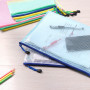 Oderra Pochette Plastique A4+A5+A6, 15PCS Pochette Zippée, PVC Mesh Zipper Pouch Document Wallet, Ranger Papiers petits Objets d