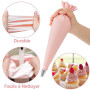 Nifogo Poche a Douille Patisserie 40 Pcs, Douille Patisserie, Kit Patisserie, Accessoire Patisserie, Ustensiles à Pâtisserie