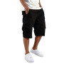 Cargo Shorts Homme Sport Bermudas Élastique Militaire Pantacourt Été Léger Court Randonnée Chantier Travail Cordon Serrage Taill