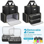 IVODEELA Organiseur de Vernis à Ongles,Sac de Rangement Vernis à Ongle pour 80 Bouteilles 15 ML et Lampe à Ongles,Sac Organisate