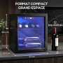 HOMCOM Cave à Vin 12 Bouteilles 36L, Réfrigérateur à Vin et Boissons avec Température Réglable 4-16 °C, Porte Réversible en Verr