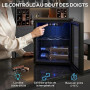 HOMCOM Cave à Vin 12 Bouteilles 36L, Réfrigérateur à Vin et Boissons avec Température Réglable 4-16 °C, Porte Réversible en Verr