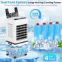 Climatiseur Mobile, 12 L Refroidisseur d'Air Évaporatif avec Télécommande, 6 Vitesses et 2 Modes, Minuterie 24H, 4 Boîtes des Gl