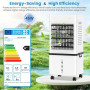 Climatiseur Mobile, 12 L Refroidisseur d'Air Évaporatif avec Télécommande, 6 Vitesses et 2 Modes, Minuterie 24H, 4 Boîtes des Gl
