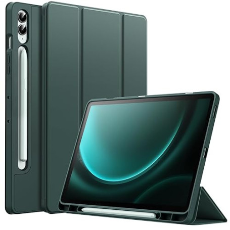 JETech Coque pour Samsung Galaxy Tab S9 FE+ / S9 FE Plus 12,4 Pouces avec S Pen Porte-Stylet, Tablette Étui Housse de TPU Souple