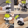 DEWINNER Défonceuse électrique Compacte 220V 710W, Défonceuse et Tronçonneuse, 3 Bases Incluses, 3 Pinces de 1/4", 6mm et 8mm, 5