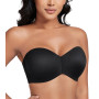 Lemorosy - Soutien-Gorge sans Bretelles pour Femmes à Armatures Décolleté en V avec Bretelles Amovibles Push up