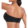 Lemorosy - Soutien-Gorge sans Bretelles pour Femmes à Armatures Décolleté en V avec Bretelles Amovibles Push up