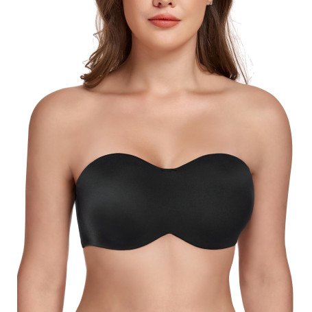Lemorosy Soutien-Gorge Bandeau Non rembourré sans Bretelles Taille Plus T-Shirt pour Femme