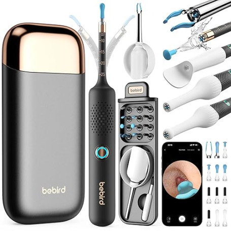 Otoscope Numérique HD 1920P pour Nettoyage d'Oreille, avec Caméra Flexible et Pince - Nettoyeur d'Oreille avec Caméra pour Exame